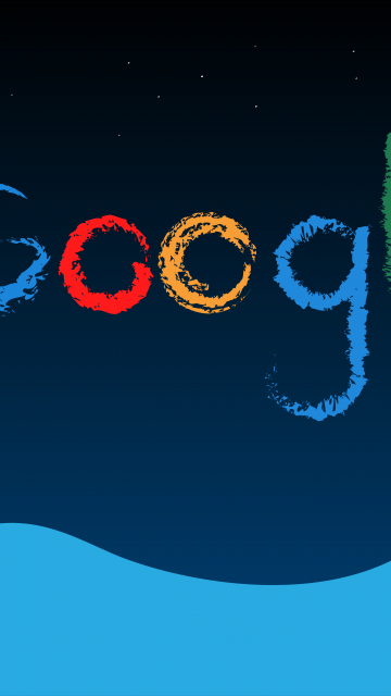 Google, Logo, Typography, Night, Crescent Moon, Half moon, 5K, 8K