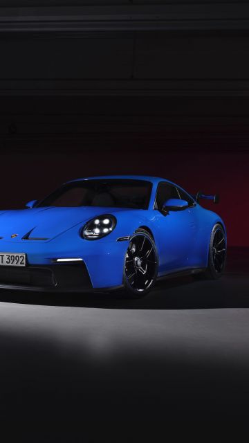 Porsche 911 GT3, Luxury sports car, 2021, Dark background