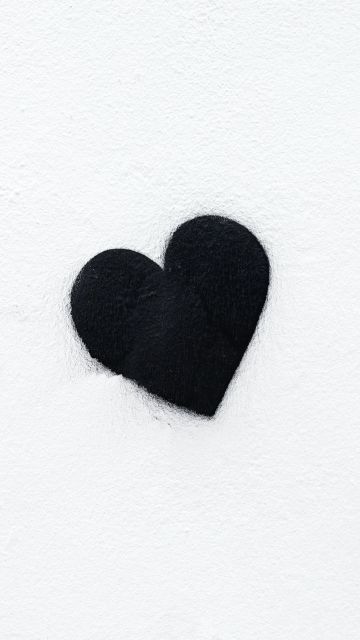 Black heart, Love heart, White background, Monochrome, 5K, Black and White
