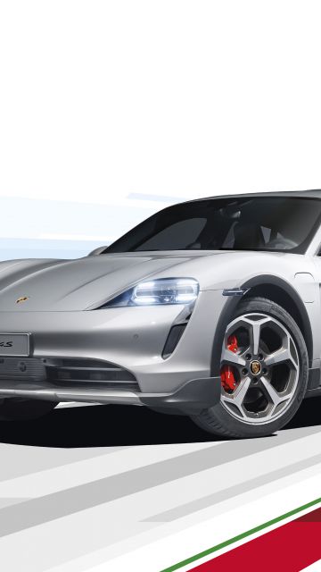 Porsche Taycan 4S Cross Turismo, White background, 2021, 5K