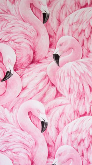 Pink Flamingos, Painting, Feathers, Beautiful, Aesthetic, 5K