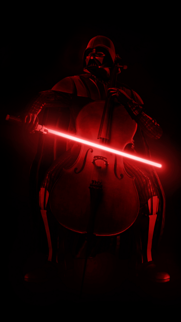 Darth Vader, Violin, Lightsaber, AMOLED, Black background