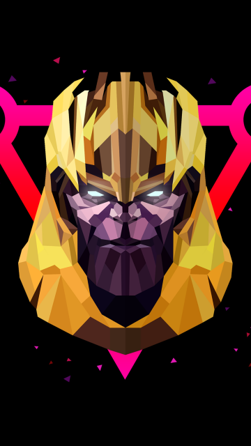 Thanos, AMOLED, Low poly, Artwork, Black background