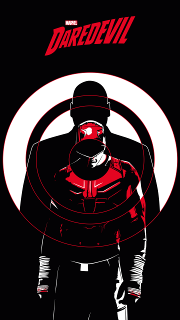 Daredevil, AMOLED, Marvel Comics, Black background, 5K, 8K