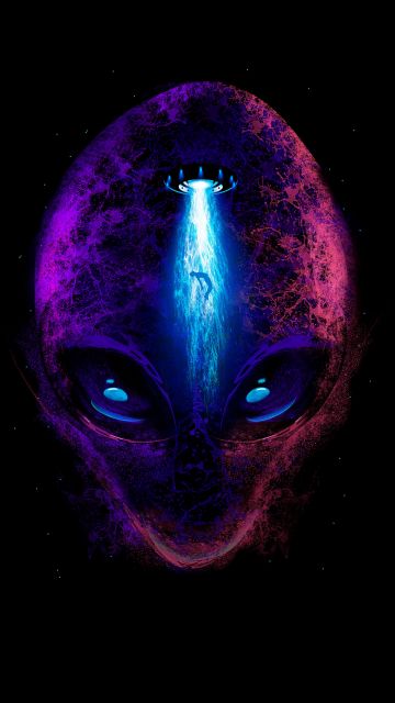 Alien, Extraterrestrial, AMOLED, Black background, 5K