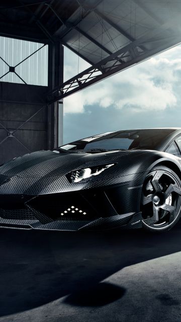 Mansory Lamborghini Aventador LP700-4 Carbonado, Carbon Fiber, Black cars, 5K