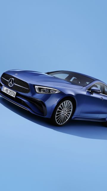 Mercedes-Benz CLS 350 AMG Line, 2021, Blue background