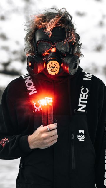 Gas mask, Hoodie, Person, Flare, Adventure, 5K