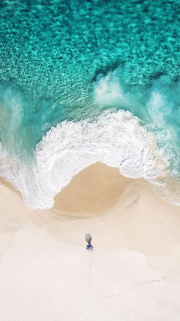 Beach, Alone, Relax, Summer, Aerial view, iOS 10, Stock