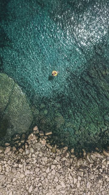 Aerial view, Summer, Seashore, Rocks, Relax, iOS 10, Stock