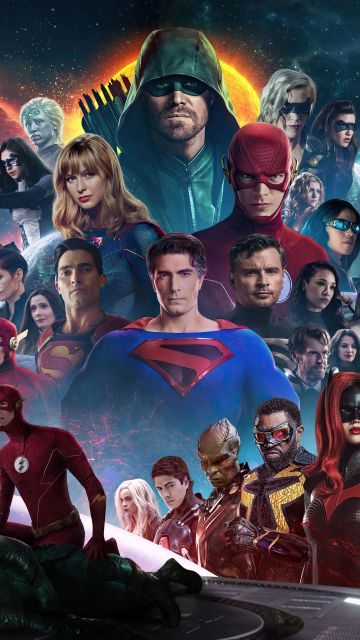 Crisis on Infinite Earths, TV series, Crossover, Supergirl, Batwoman, The Flash, Arrow, Legends of Tomorrow, DC Comics, DC Superheroes, 5K