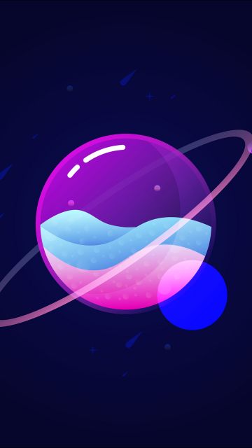 Planets, Colorful, Orbit, Minimal art, Illustration, Dark background