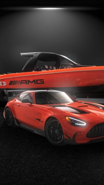 Mercedes-AMG GT Black Series, Super Sports Cars, 2021, Dark background, 5K, 8K