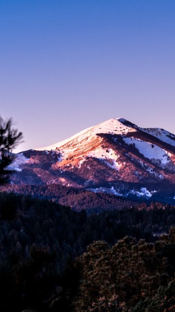 Sierra Blanca Peak, Glacier mountains, New Mexico, Dawn, Landscape, Snow covered, 5K