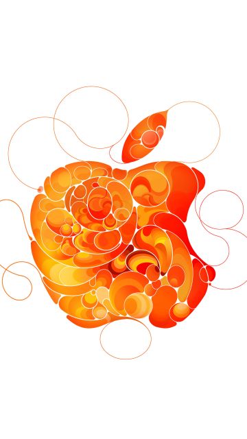 Apple, Logo, Orange, Liquid art, White background, Apple Event, Abstract background