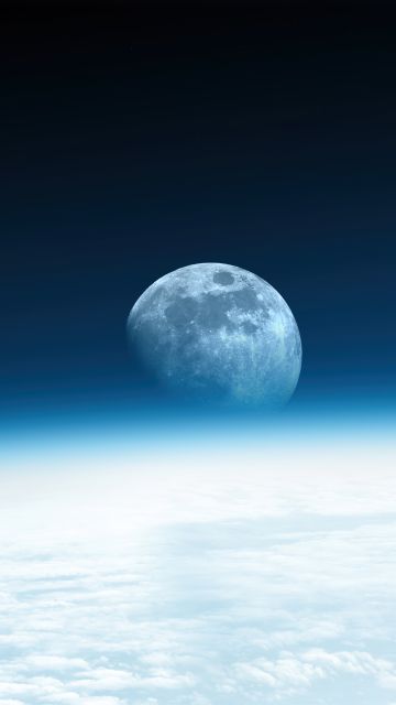 Moon, Horizon, Earth, International Space Station, Atmosphere, Astronomy