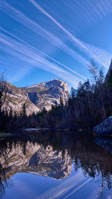 Yosemite Valley, Mirror Lake, Yosemite National Park, Reflection, Daylight, Blue Sky, California