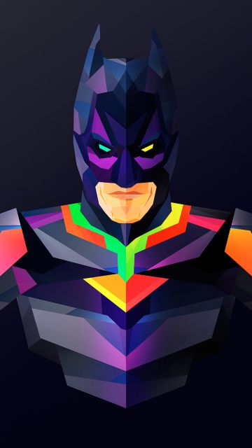 Batman, Low poly, DC Superheroes, Colorful, Dark background, Minimal art