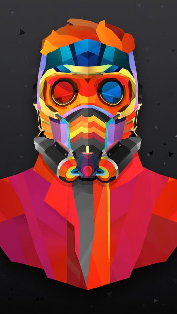 Star-Lord, Marvel Superheroes, Marvel Comics, Dark background, Low poly