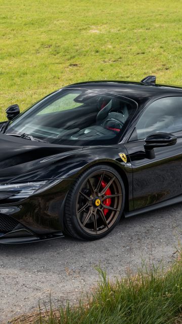 Novitec Ferrari SF90 Stradale, Performance Kit, 2021, 5K, Black cars