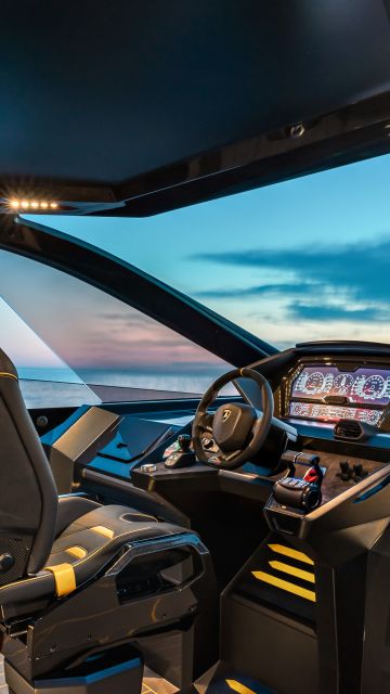 Tecnomar for Lamborghini 63, Interior, Superyacht, Motor yacht, Luxury yacht, 2021, 5K