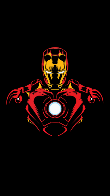 Iron Man, AMOLED, Marvel Superheroes, Minimal art, Black background, 5K, 8K