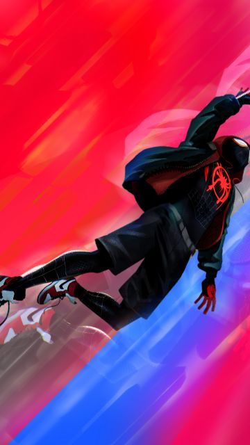 Miles Morales, Spider-Man, Marvel Comics, Marvel Cinematic Universe, Red background, Spiderman