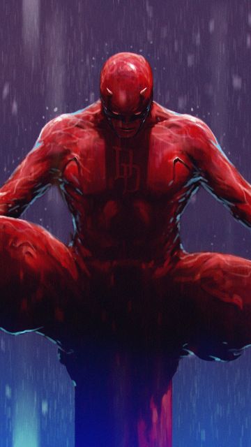 Daredevil, Marvel Comics, Digital Art, Illustration, Rain, Superheroes