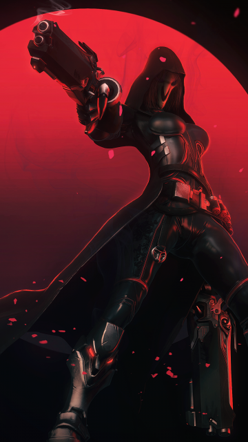 Reaper, Artwork, Overwatch, Dark background, Red