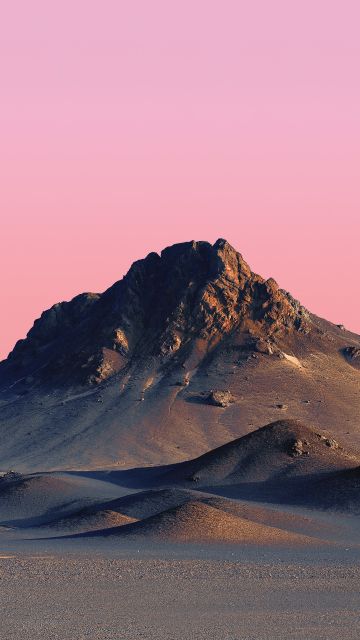 Mountain Peak, Mi Pad 5 Pro, Mountains, Pink sky, Peach, Desert, Sunset, Evening, Stock