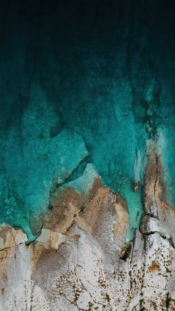 Rocks, Mi Pad 5 Pro, Aerial view, Drone photo, Seashore, Stock
