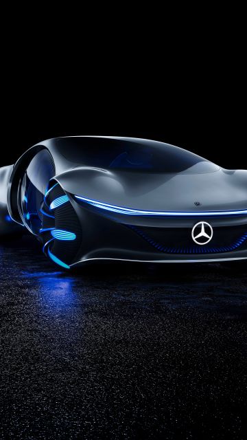 Mercedes-Benz VISION AVTR, Dark aesthetic, Concept cars, Black background, 2020, 5K, 8K