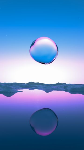 Droplet, Transparent, Landscape, Sunrise, Clear sky, Pink, Blue Sky, Reflection, Body of Water
