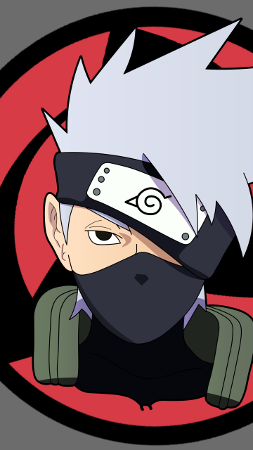 Kakashi Hatake, 8K, Naruto, Minimal art, Grey background, 5K