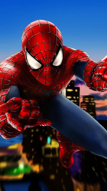 Spider-Man, Digital Art, Speed paint, Marvel, Digital paint, Blur background, Spiderman