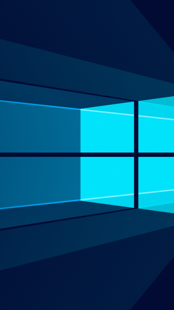 Windows 10, Minimalist, Windows logo, Blue background, Flat, Simple