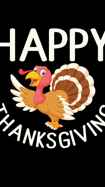 Happy Thanksgiving, Black background, Thanksgiving Day, Black background, 5K