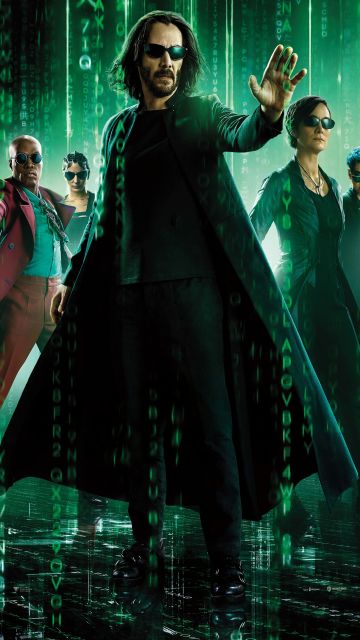 The Matrix Resurrections, Movie poster, Keanu Reeves, Carrie-Anne Moss, Jessica Henwick, Neo, Trinity, 2021 Movies