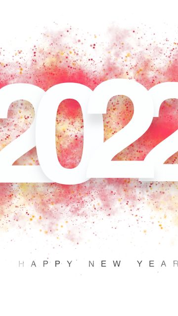 2022 New Year, Happy New Year, White background, 5K