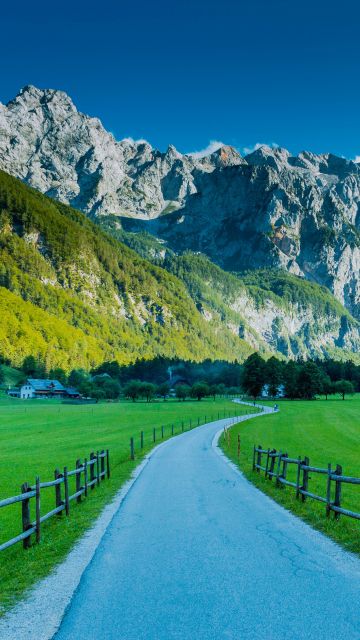 Logar Valley, Road, Kamnik Alps, Mountains, Slovenia, 5K