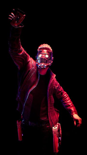 Star-Lord, AMOLED, Guardians of the Galaxy, Marvel Superheroes, Black background, 5K