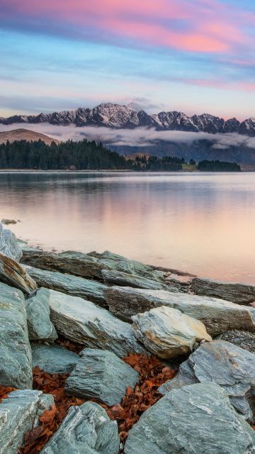 Mountains, Queenstown, Lake Wakatipu, Landscape, New Zealand, 5K