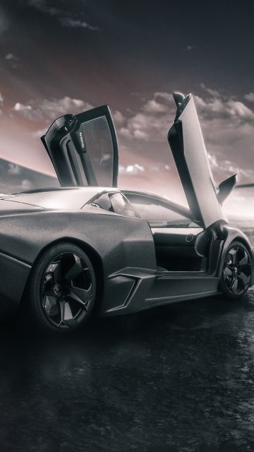 Lamborghini Reventon, Jet fighter, Sports cars, Black cars