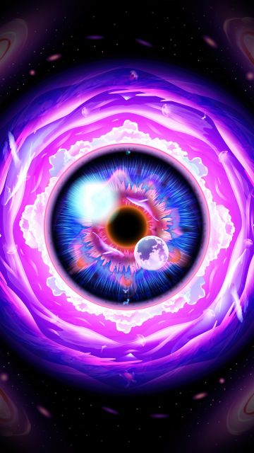 Eye, Dream, Galaxy, Purple background