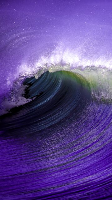 Ocean Waves, Purple, Photo Manipulation, Long exposure, Splash, 5K, 8K