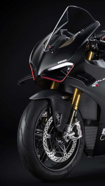 Ducati Panigale V4 SP2, Black background, 2023, Sports bikes