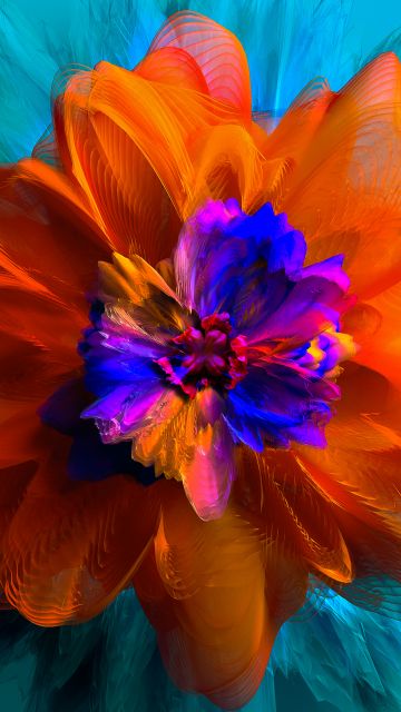 3D, Floral Background, Colorful, Digital Art