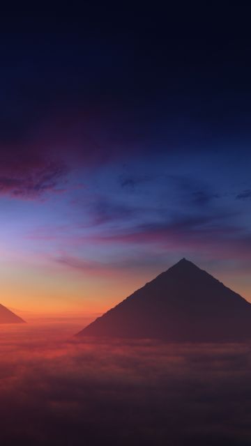The Great Pyramid of Giza, Egyptian Pyramids, Seven Wonders of the Ancient World, Ancient architecture, Sunrise, Horizon, Egypt