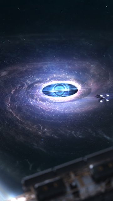 Black hole, Gargantua, Interstellar, Satellite, Outer space, 5K