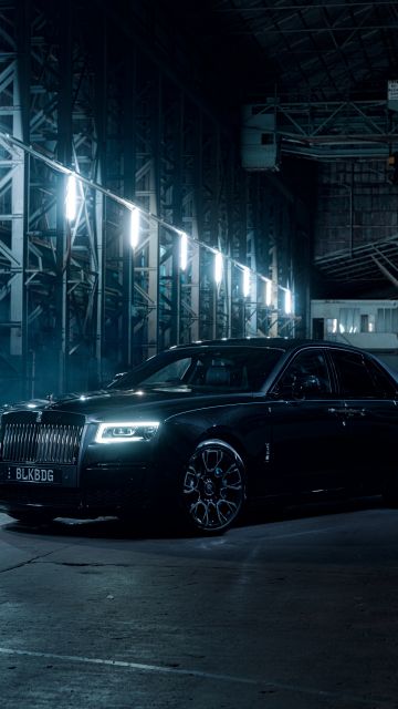 Rolls-Royce Black Badge Ghost, 8K, 2022, Night, 5K